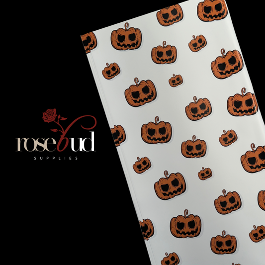 Halloween Pumpkin Floral Paper