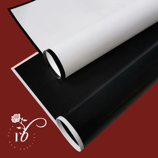 Solid with Trim Floral Wrapping Paper -- 20 Sheets.